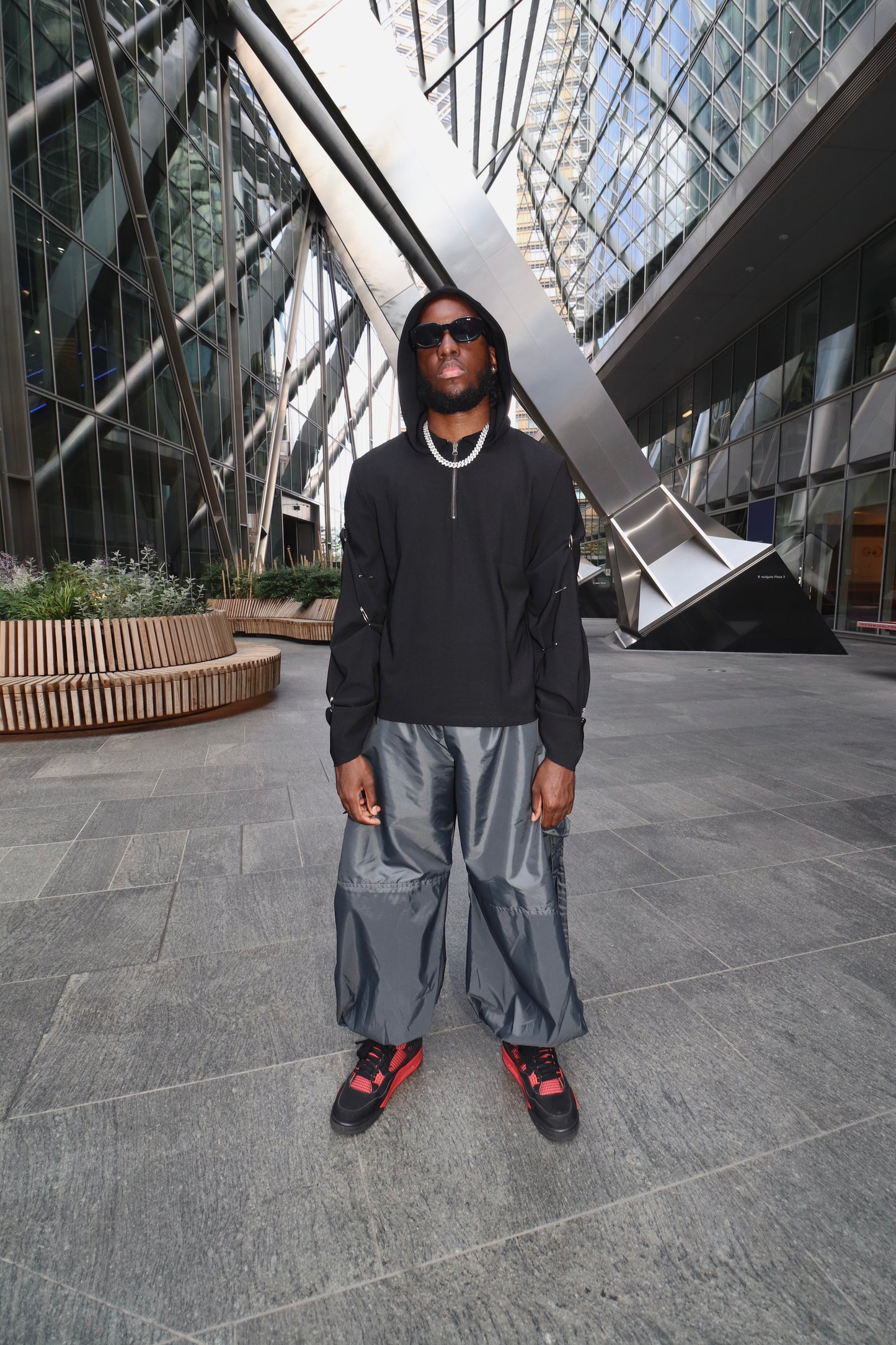 GREY PARACHUTE PANTS