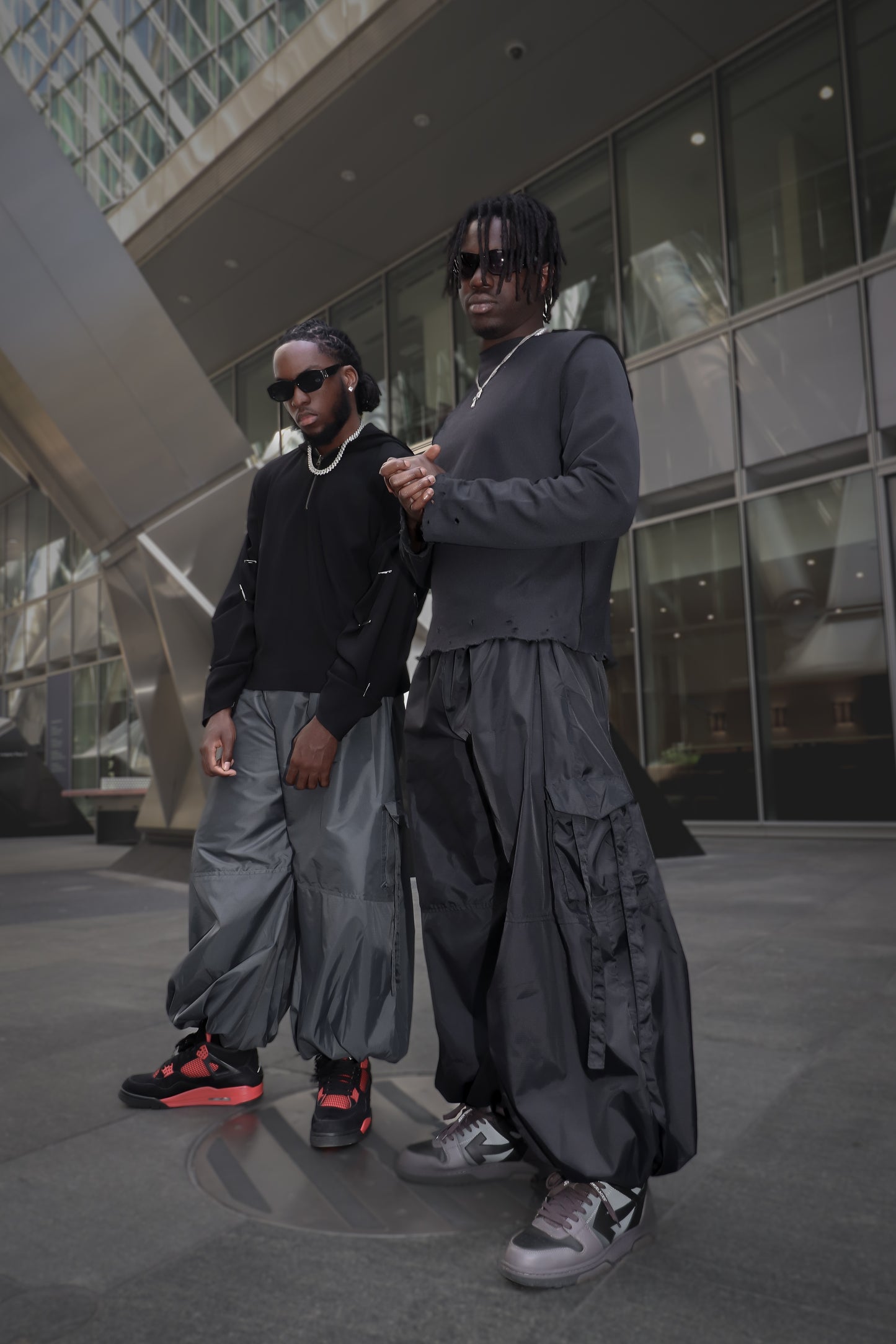 GREY PARACHUTE PANTS