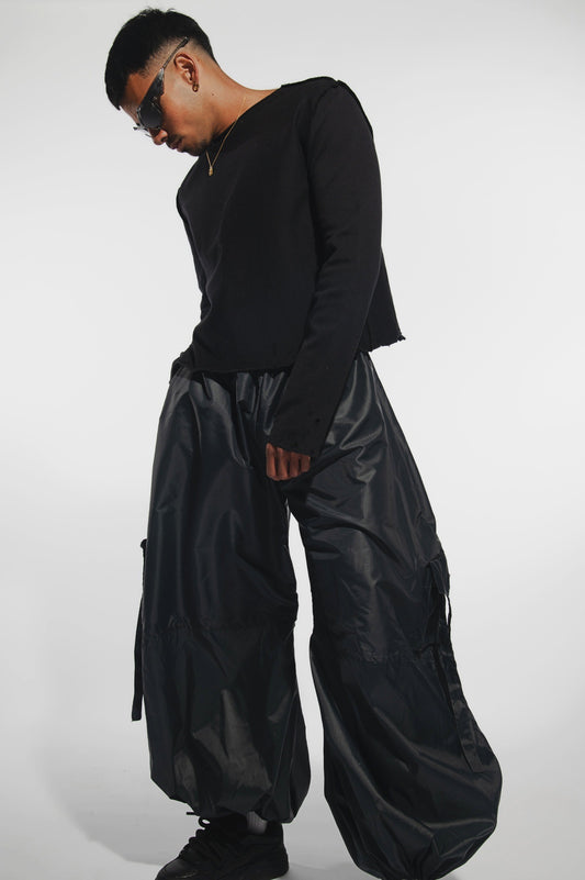 GREY PARACHUTE PANTS